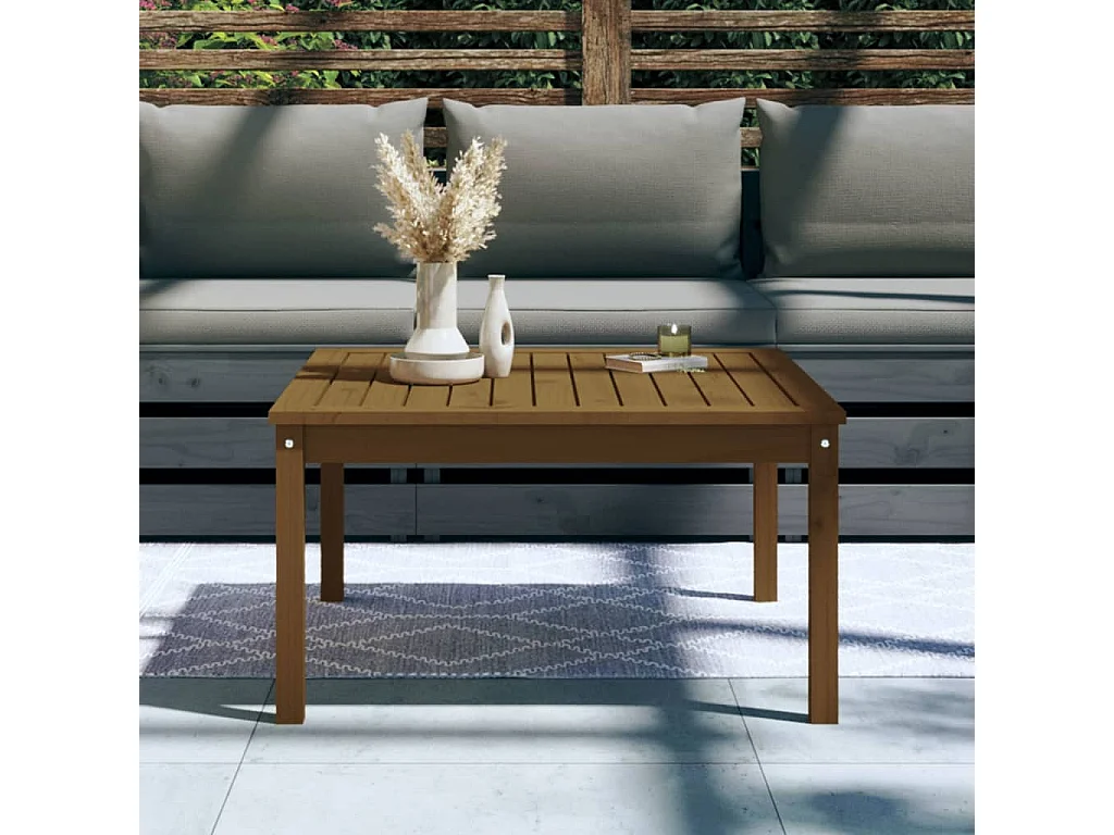 Tuintafel 82,5x82,5x45 cm massief grenenhout honingbruin