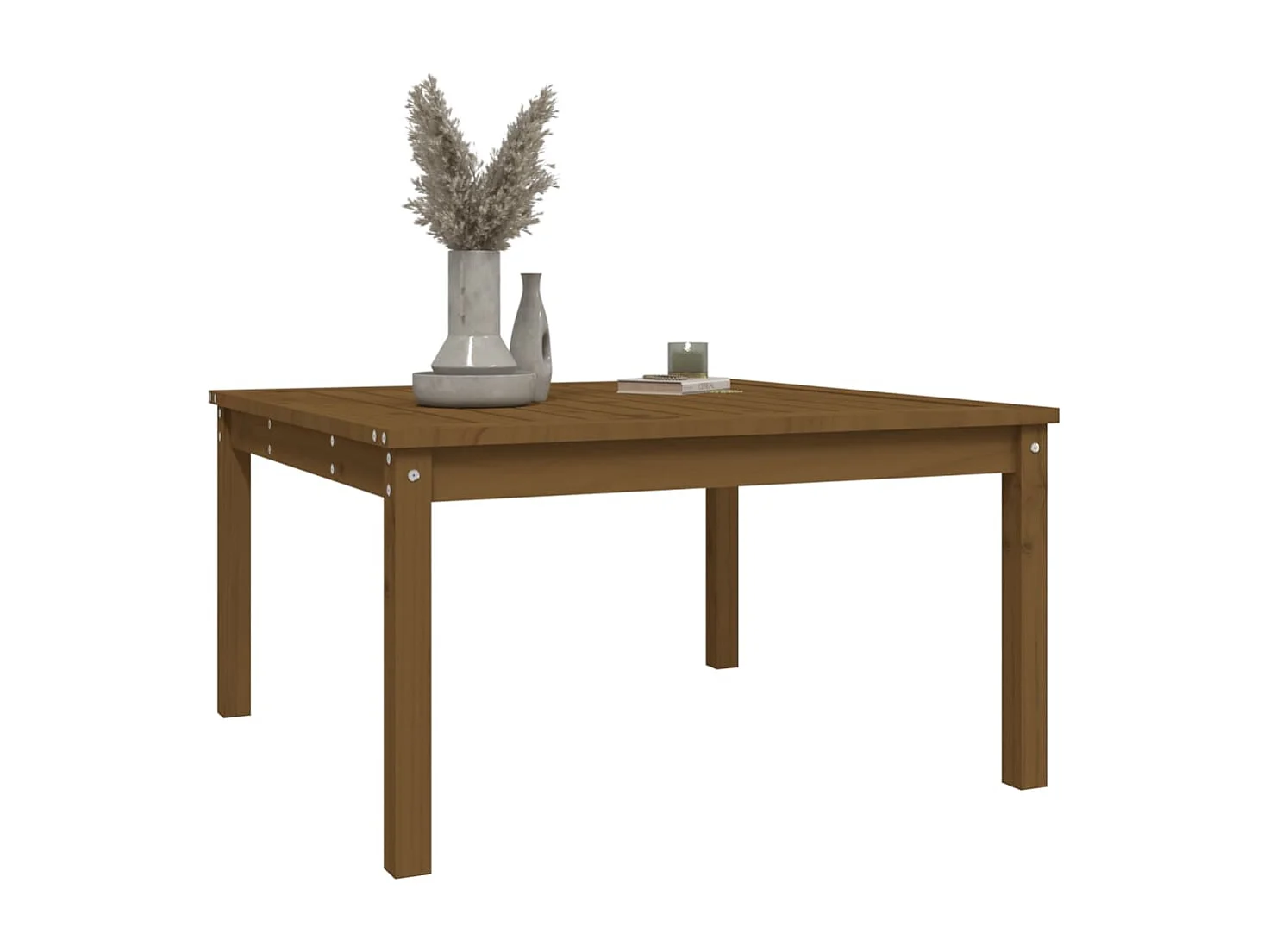 Table de jardin marron miel 82,5x82,5x45 cm bois massif de pin