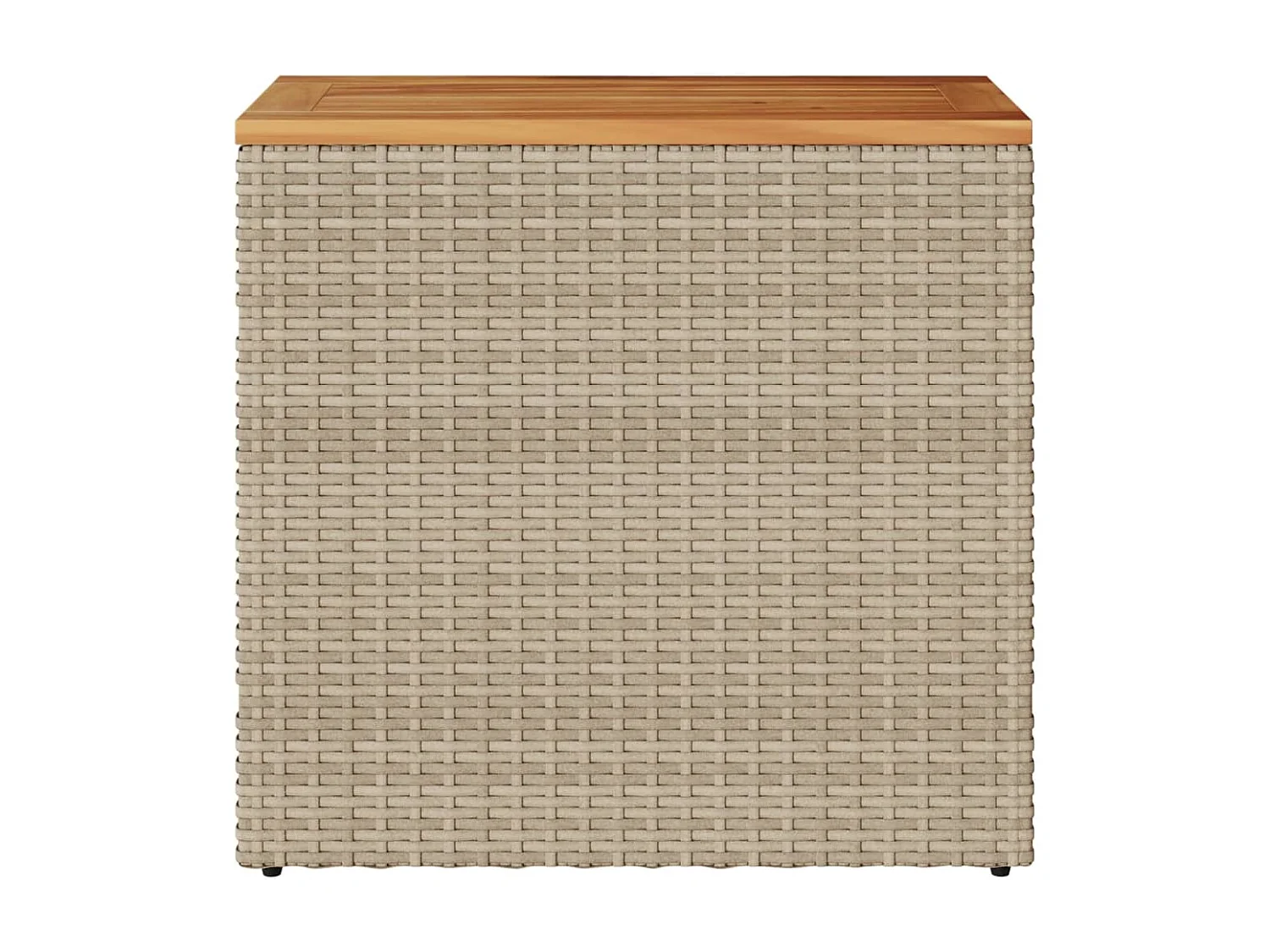 Mesa apoio jardim c/ tampo madeira 58x27,5x55 cm vime PE bege