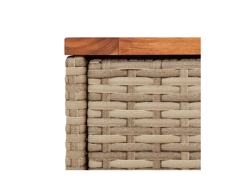 Table d'appoint de jardin dessus en bois beige 58x27,5x55 cm