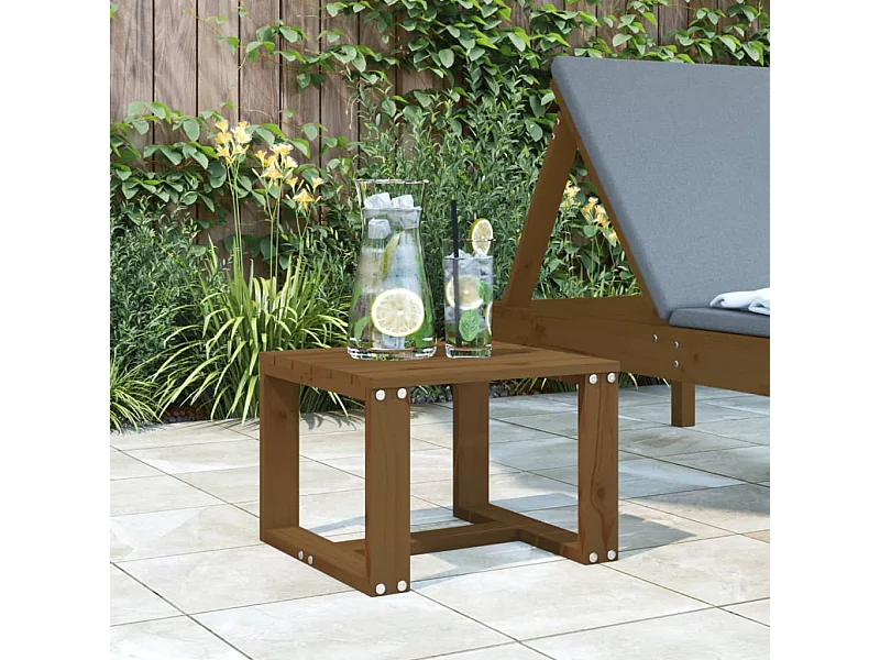 Mesa de apoio p/ jardim 40x38x28,5 cm pinho maciço castanho-mel