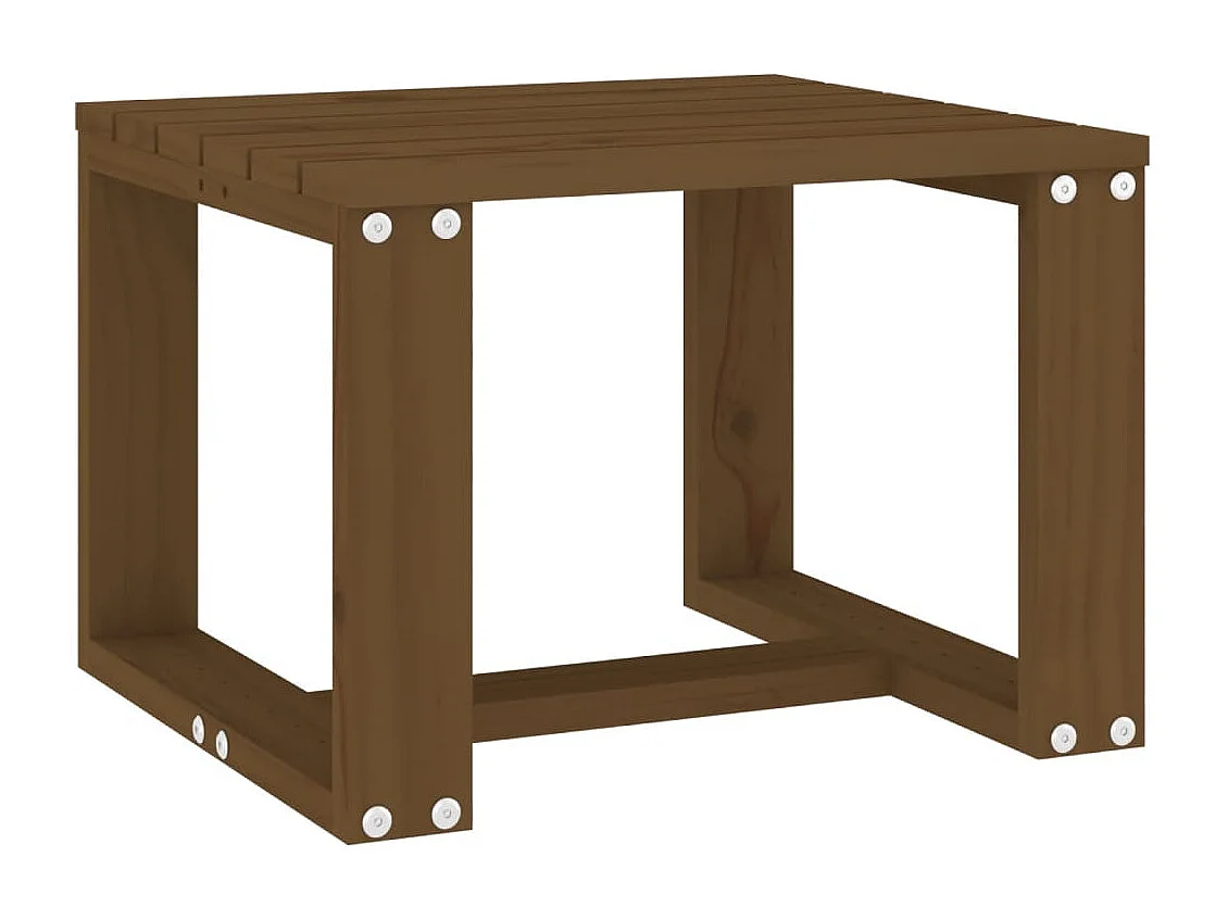 Table d'appoint jardin marron miel 40x38x28,5cm bois massif pin