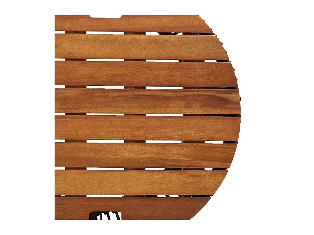 Tables d'appoint de jardin 2 pièces dessus en bois noir poly rotin