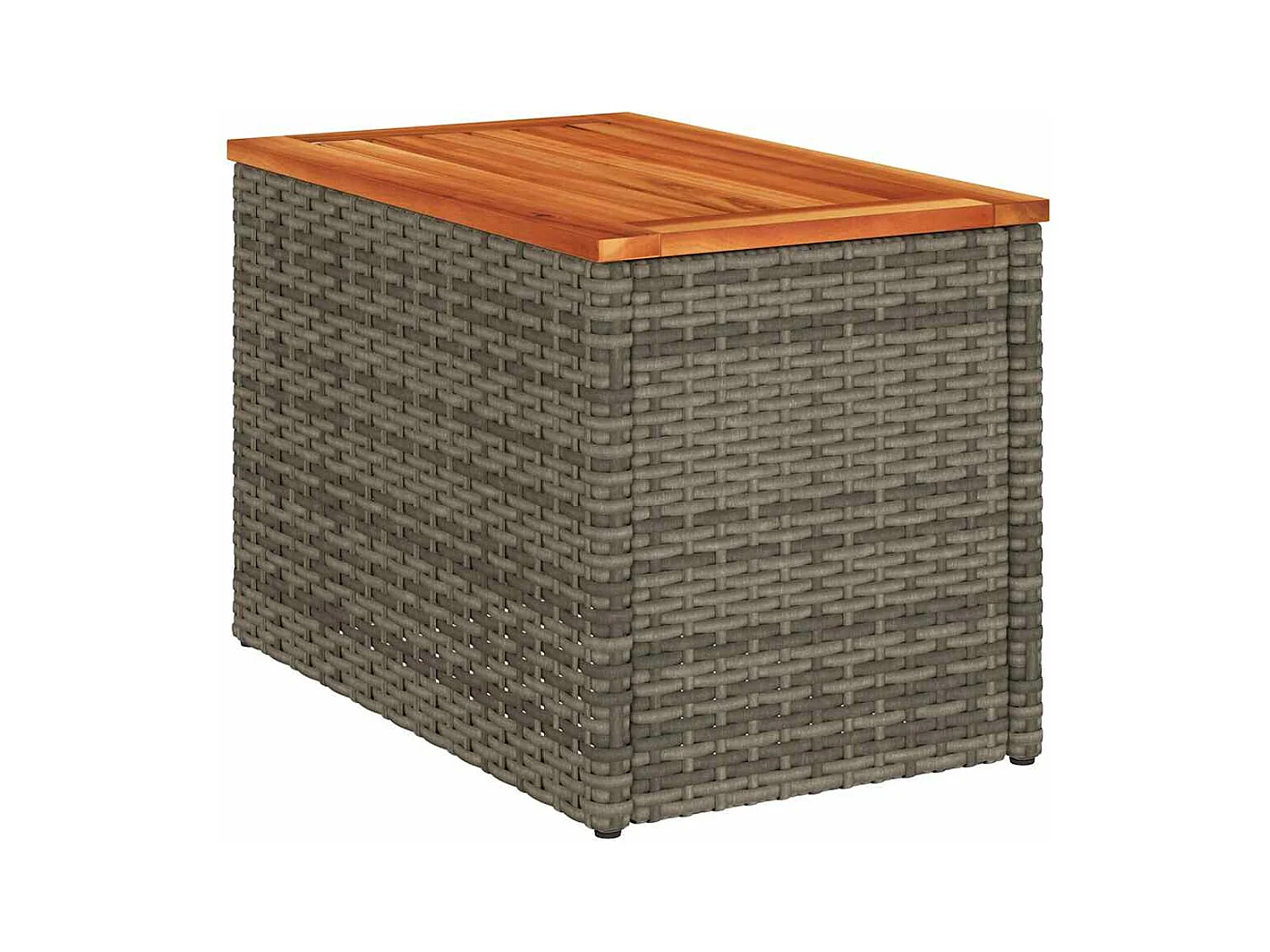 Tables d'appoint de jardin 2 pièces gris rotin bois massif