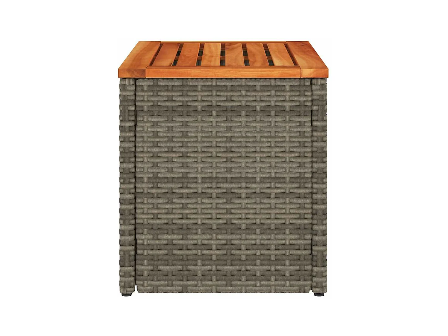 Tables d'appoint de jardin 2 pièces gris rotin bois massif