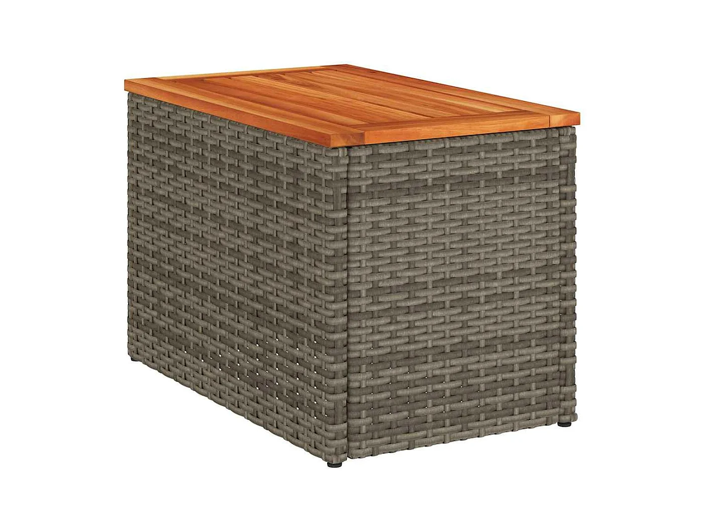 Tables d'appoint de jardin 2 pièces gris rotin bois massif