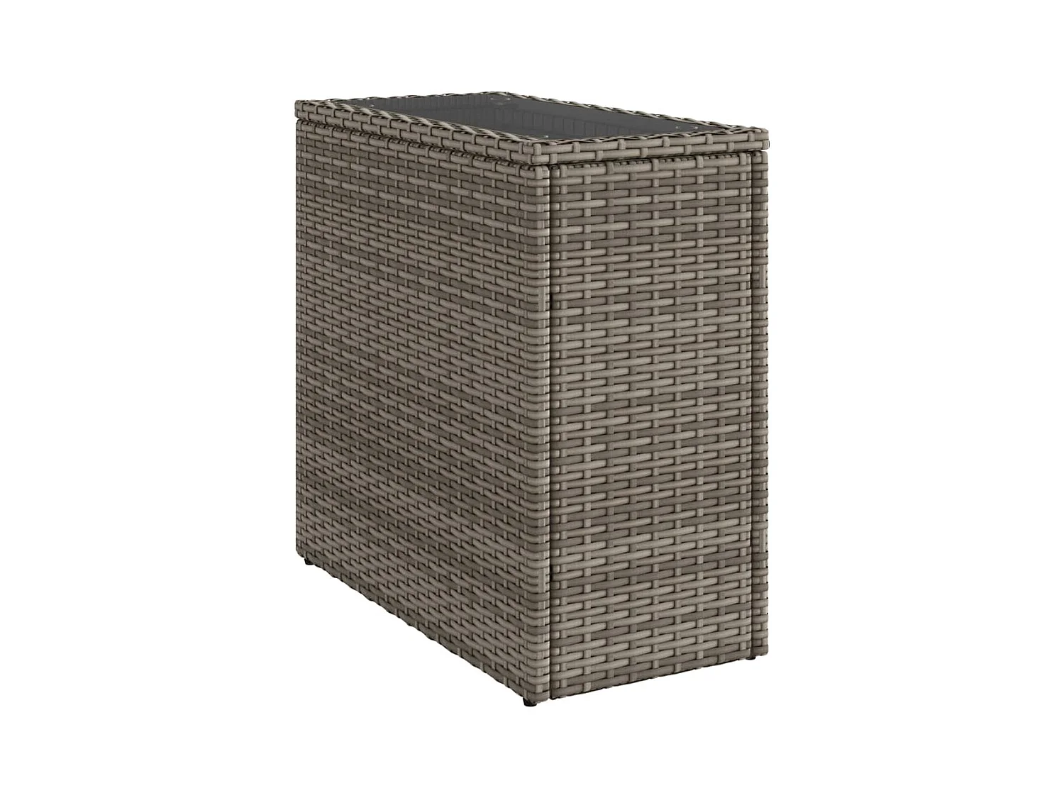 Table d'appoint de jardin avec dessus en verre gris rotin