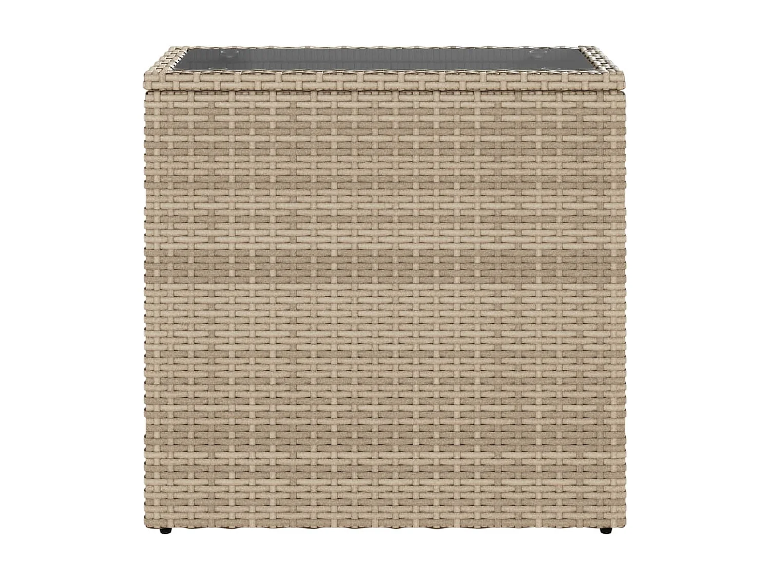 Mesa de apoio jardim c/ tampo vidro 58x27,5x55 cm vime PE bege