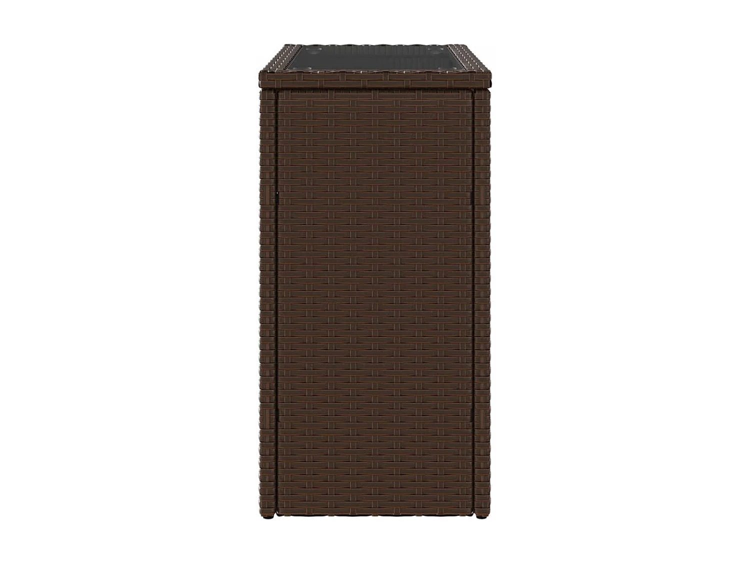 Mesa de apoio jardim tampo vidro 58x27,5x55 cm vime PE castanho