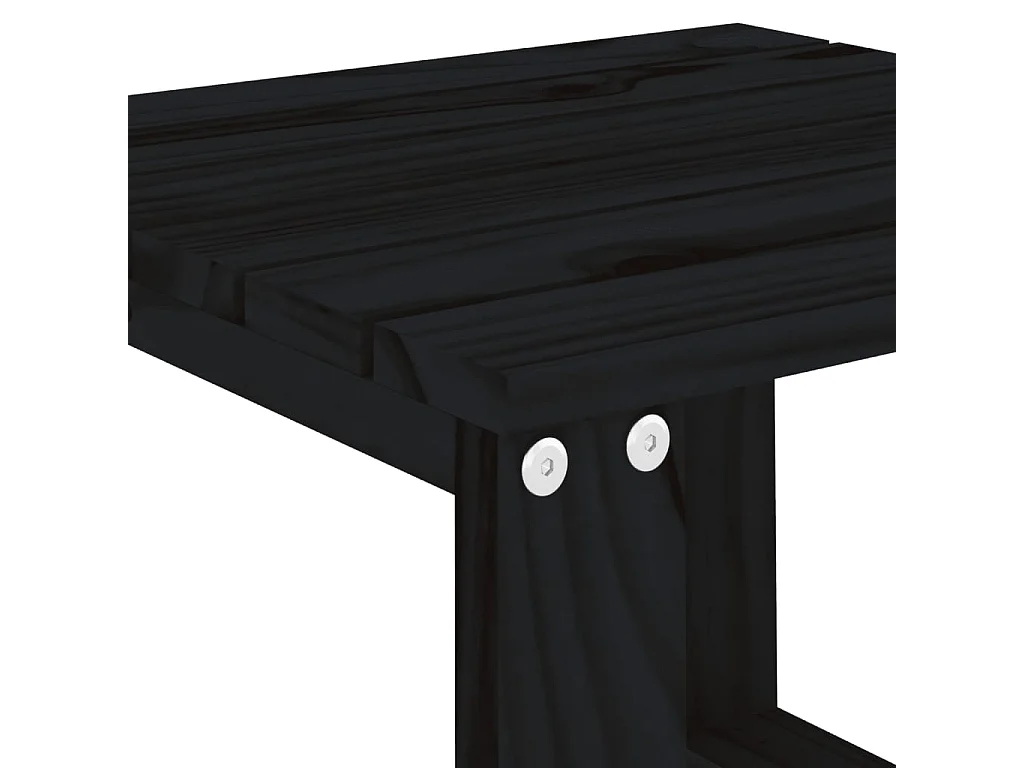 Mesa de apoio p/ jardim 40x38x28,5 cm pinho maciço preto