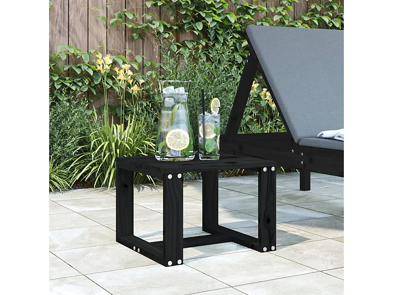 Mesa de apoio p/ jardim 40x38x28,5 cm pinho maciço preto