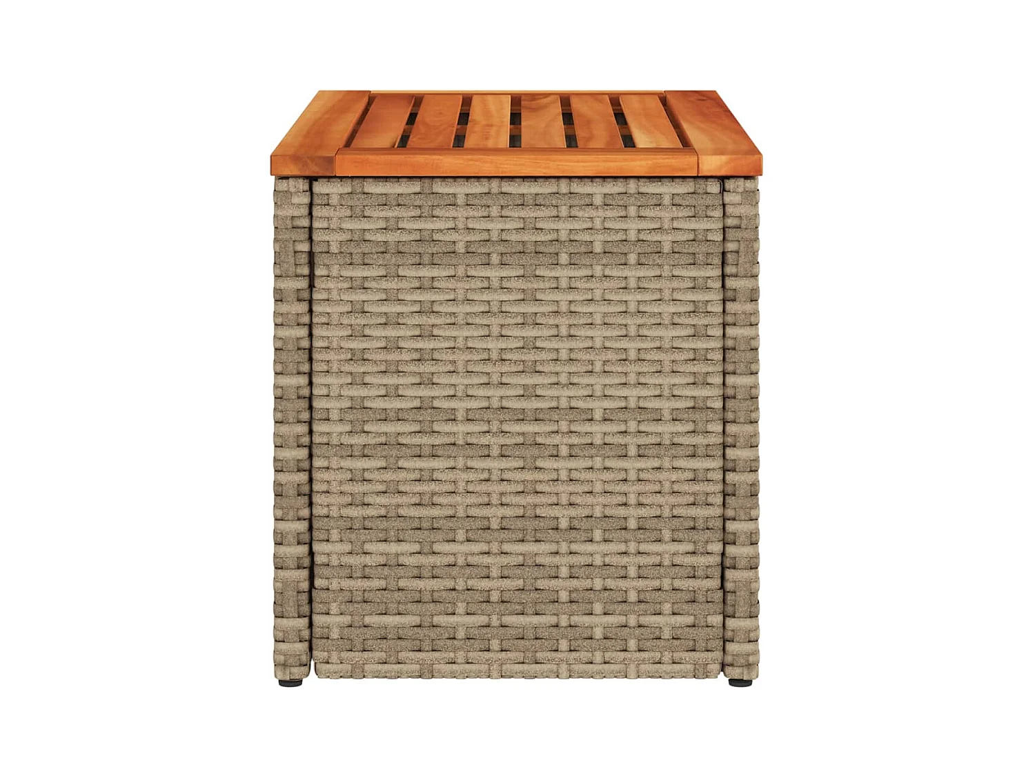 Tables d'appoint de jardin 2 pièces beige rotin bois massif