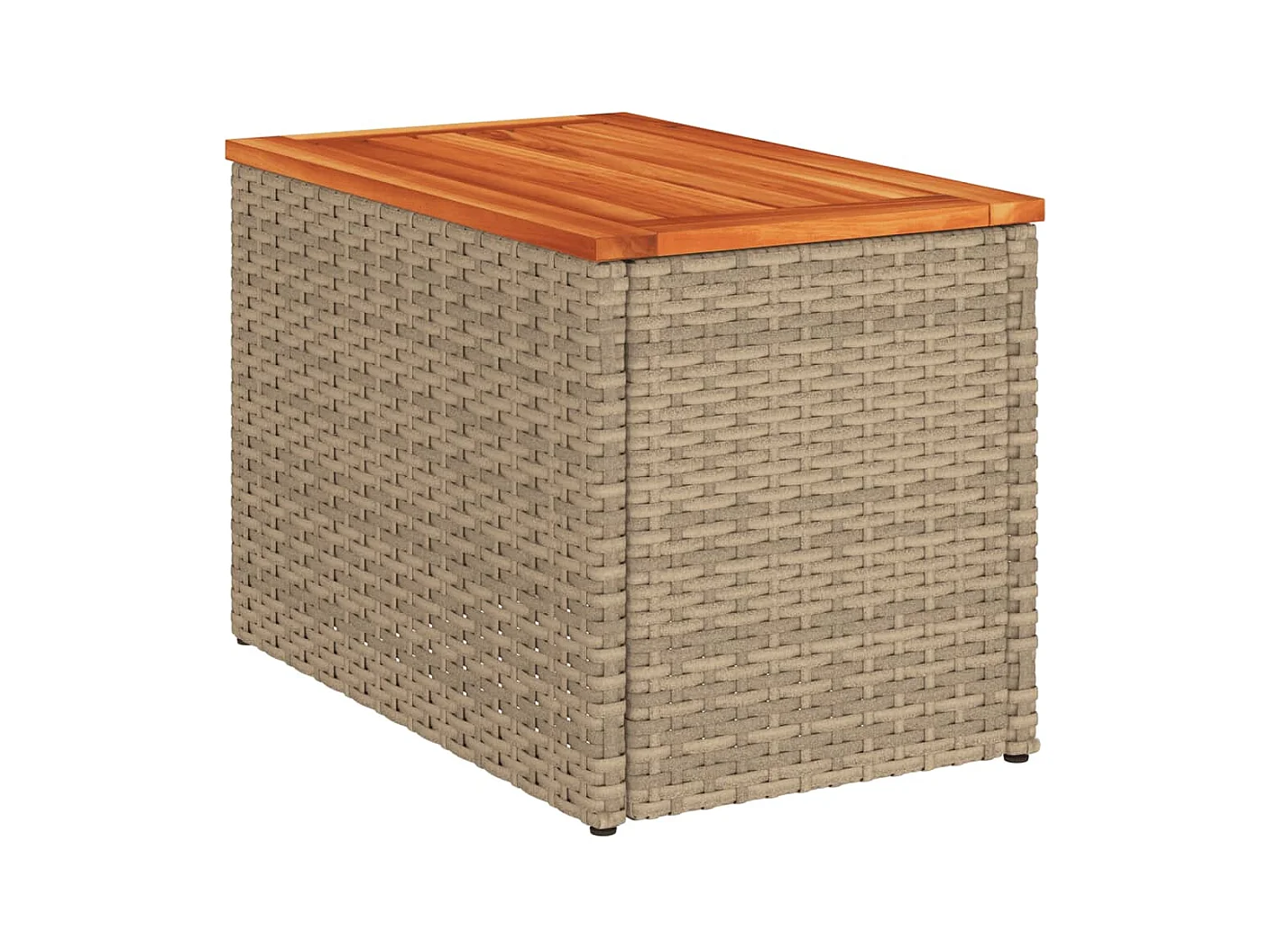 Tables d'appoint de jardin 2 pièces beige rotin bois massif
