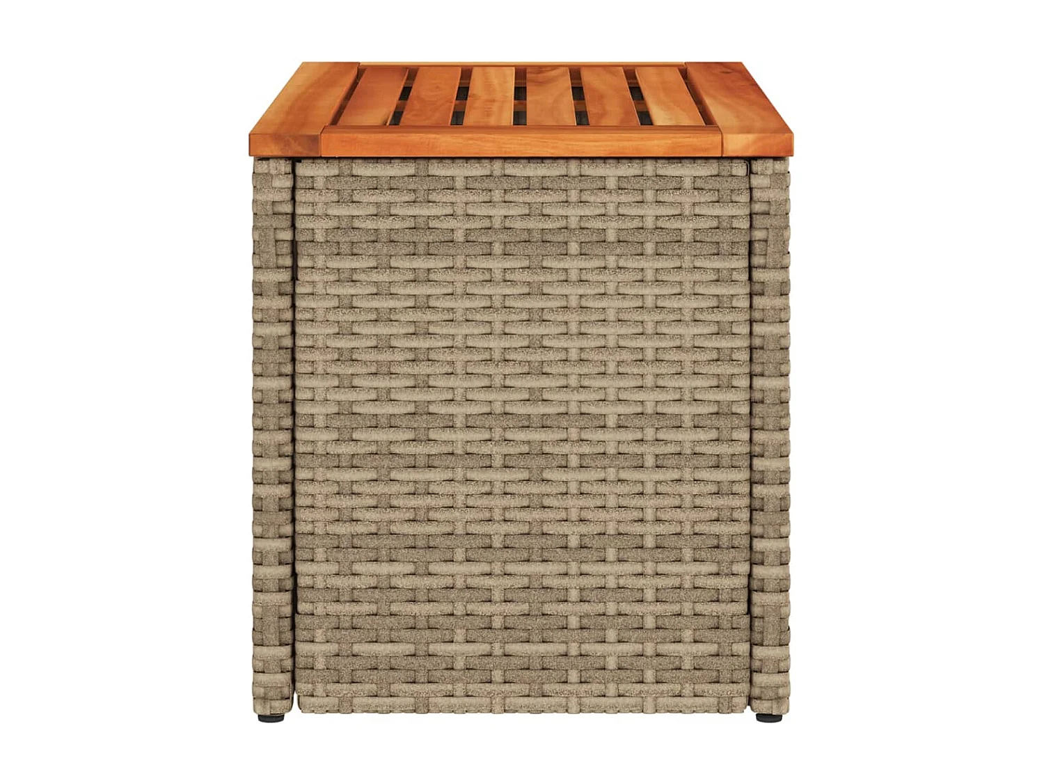 Tables d'appoint de jardin 2 pièces beige rotin bois massif