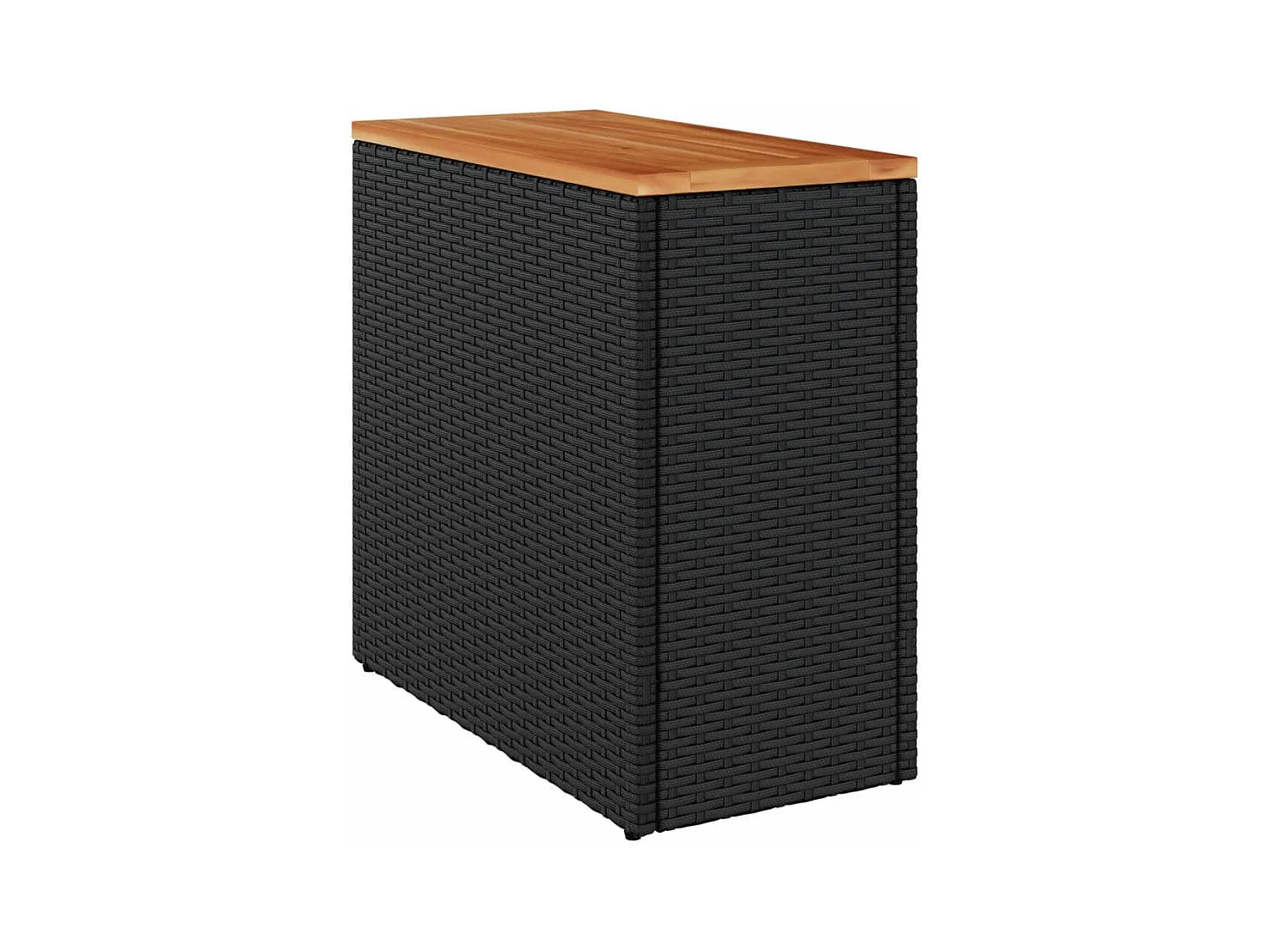 Table d'appoint de jardin dessus en bois noir 58x27,5x55 cm