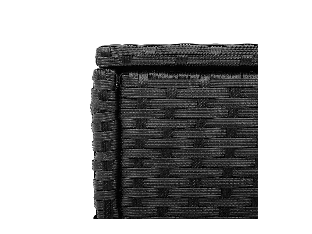 Table d'appoint de jardin avec dessus en verre noir rotin