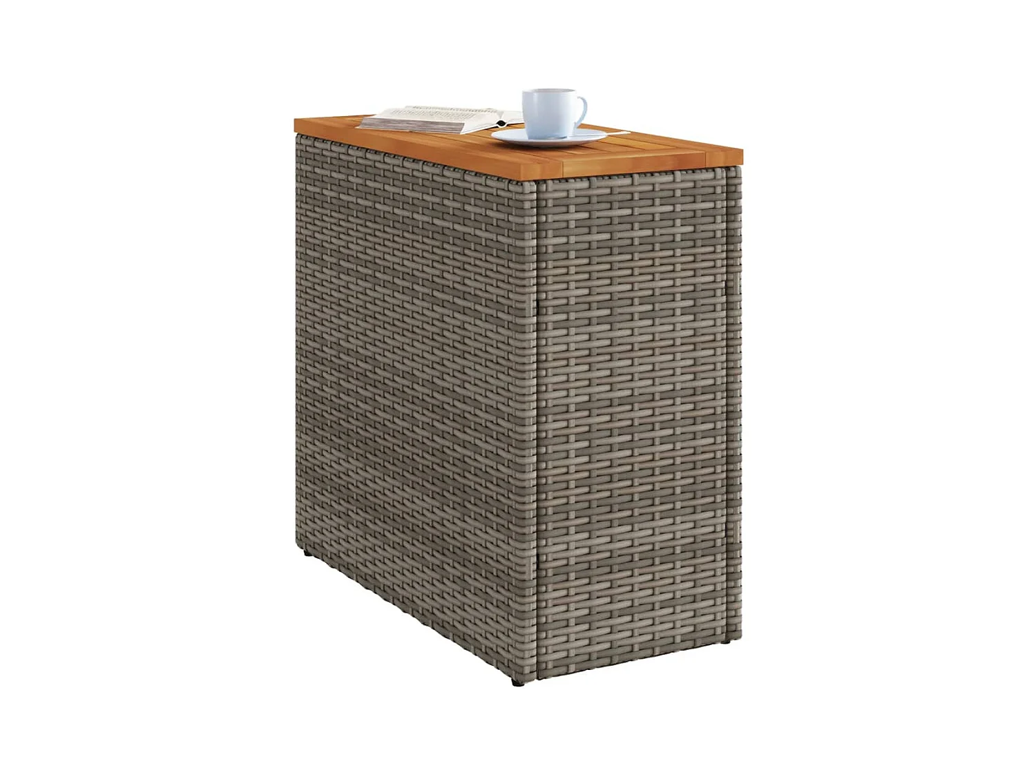 Table d'appoint de jardin dessus en bois gris 58x27,5x55 cm