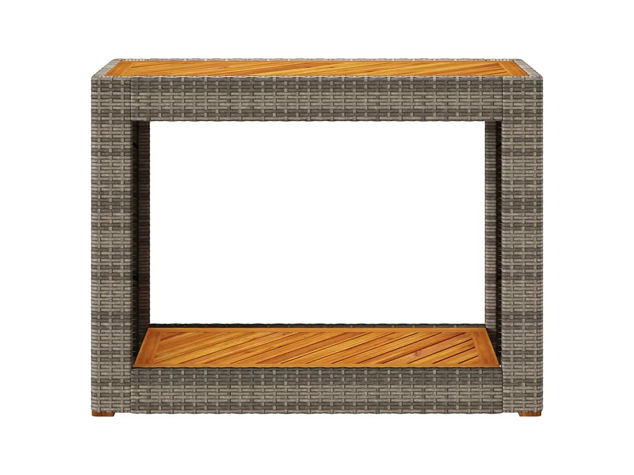 Table d'appoint de jardin dessus en bois gris 100x40x75 cm