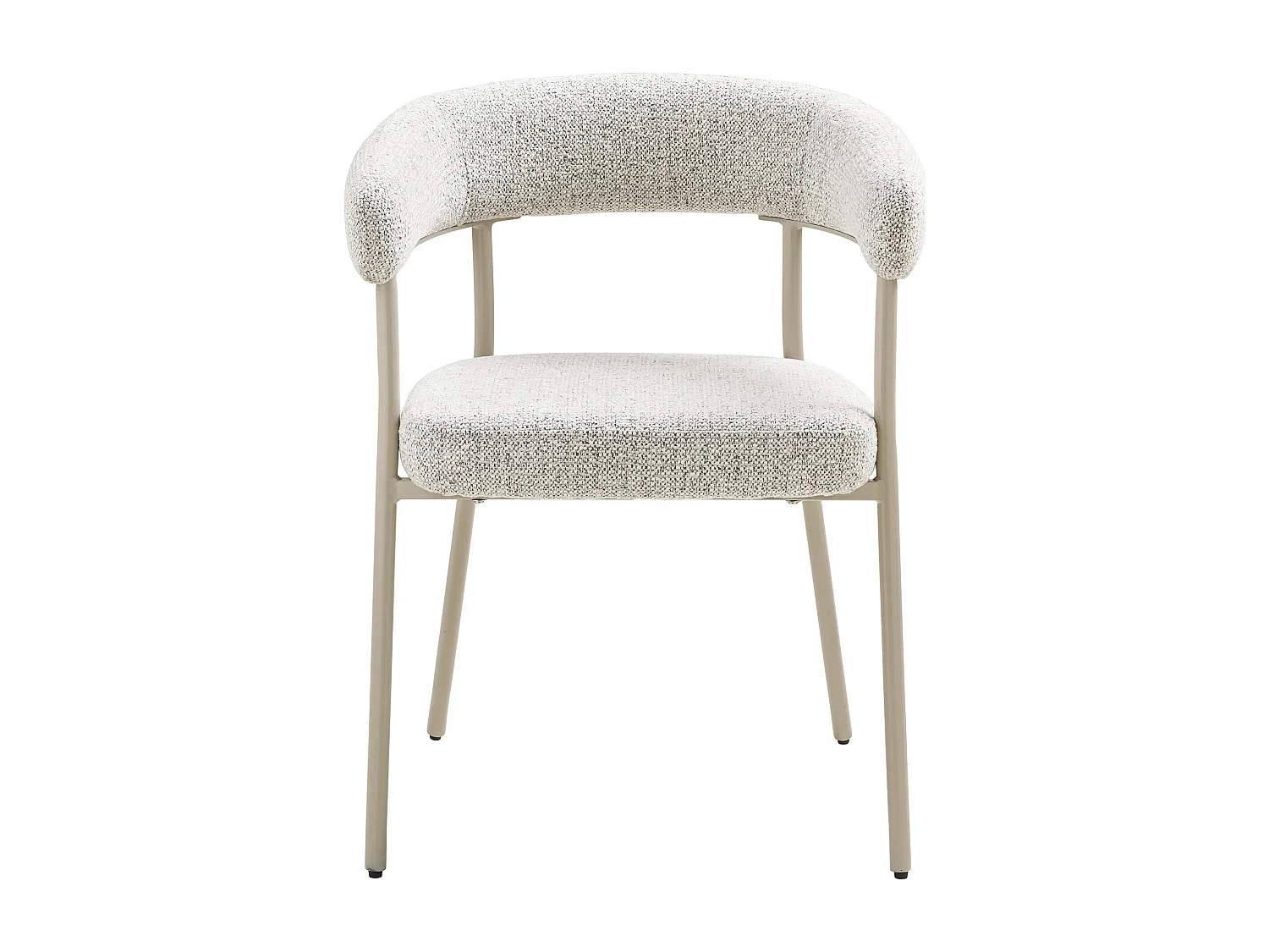 Lot de 2 fauteuils de table TRIVIO en tissu et métal-Beige