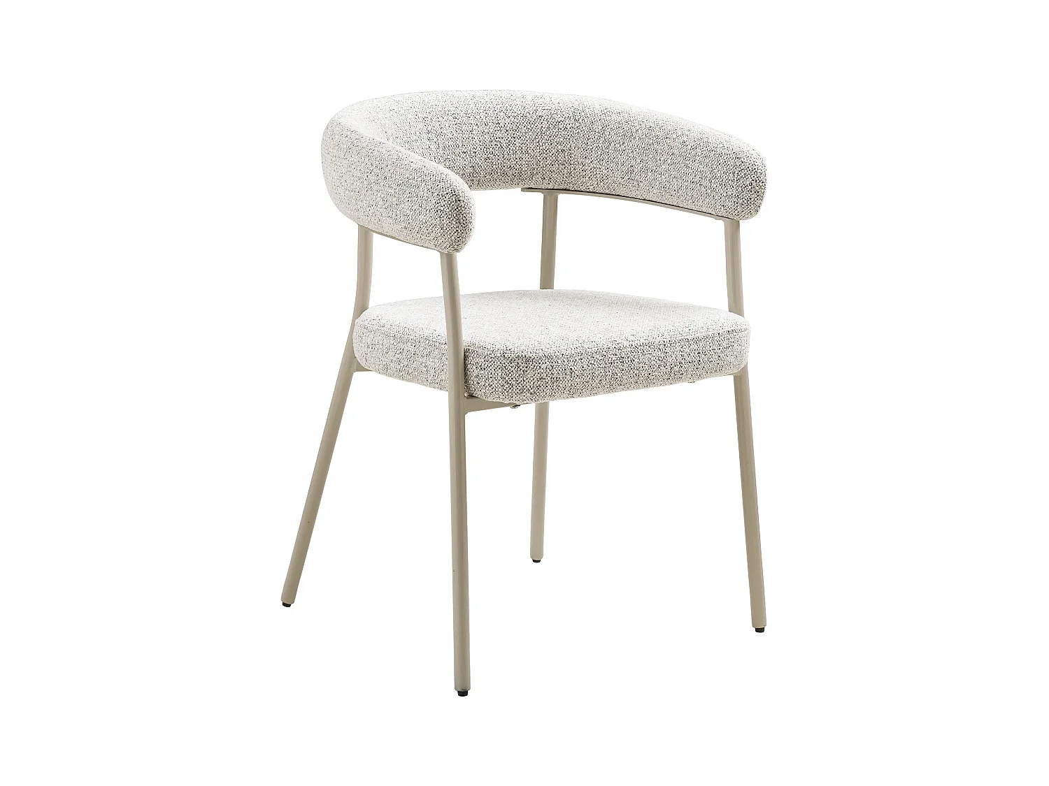 Lot de 2 fauteuils de table TRIVIO en tissu et métal-Beige