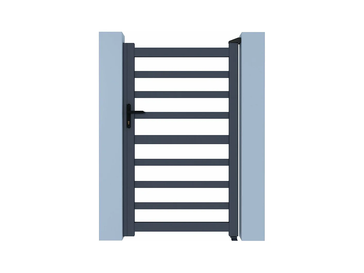 Portillon aluminium ajouré "Marius" - 100 x 120 cm  - Gris