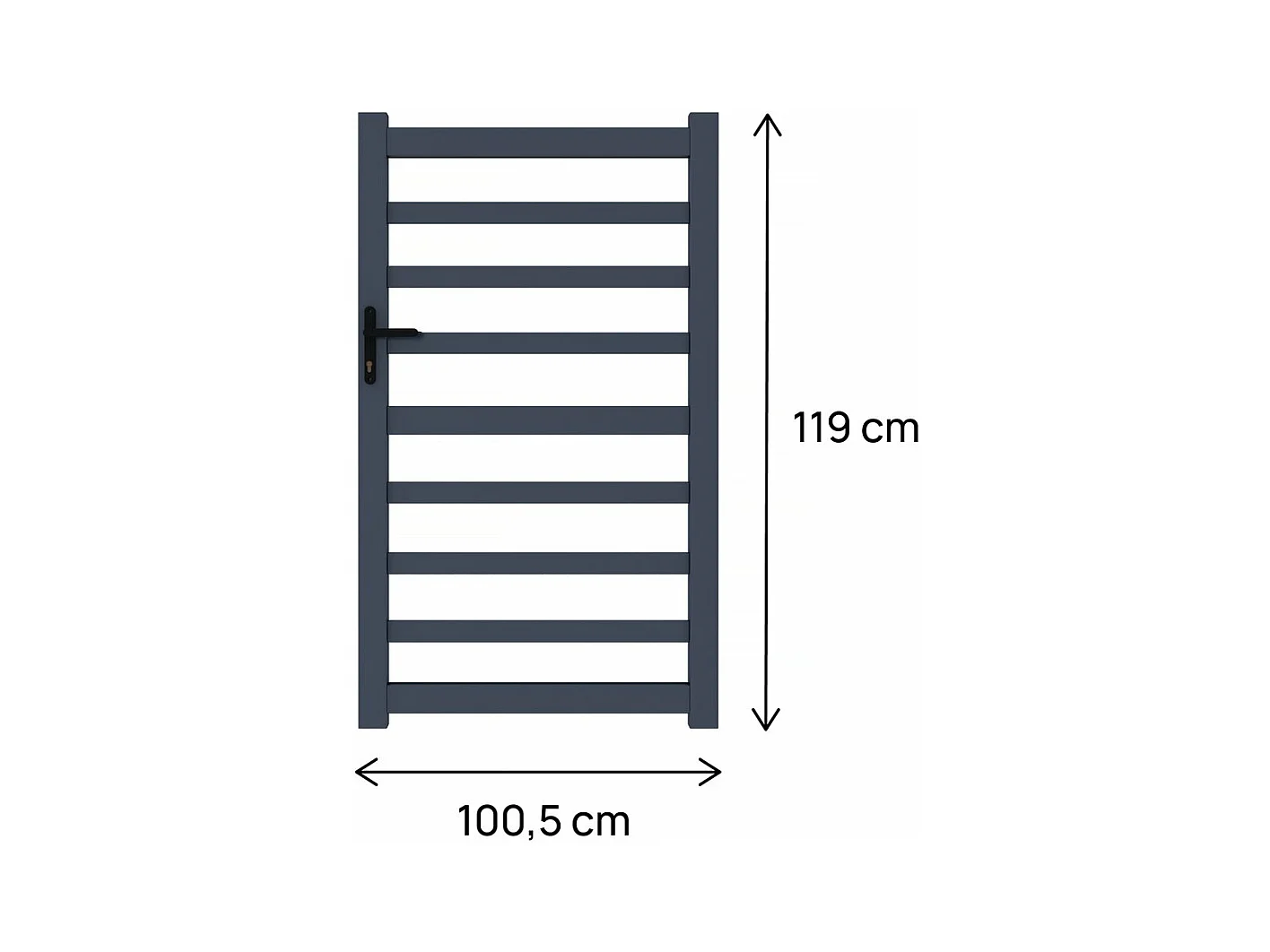 Portón de aluminio con lamas "Marius" Gris 100 x 120 cm
