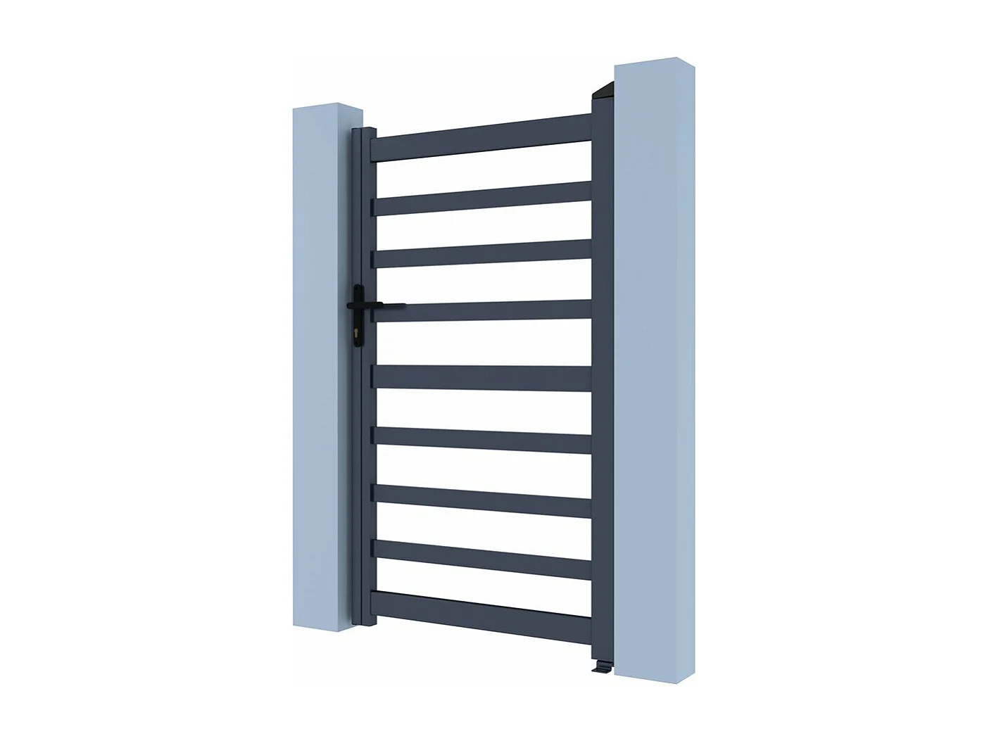 Portillon aluminium ajouré "Marius" - 100 x 120 cm  - Gris