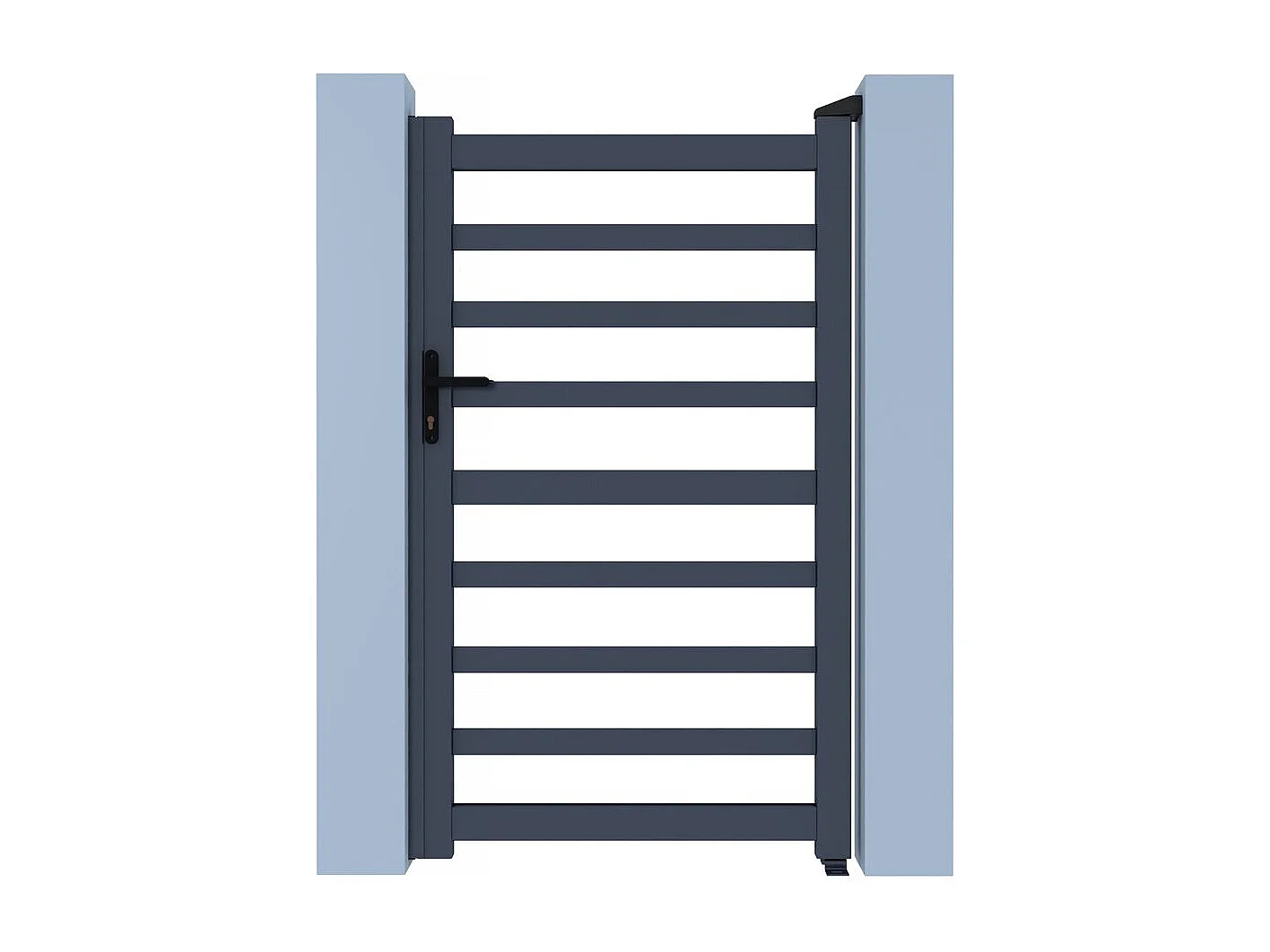 Portillon aluminium ajouré "Marius" - 100 x 120 cm  - Gris