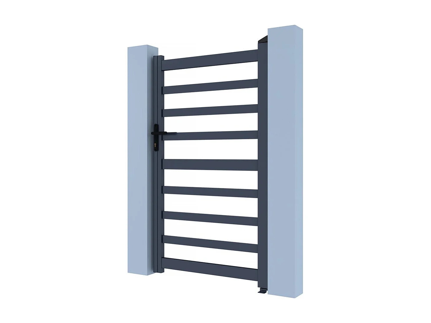 Portillon aluminium ajouré "Marius" - 100 x 120 cm  - Gris