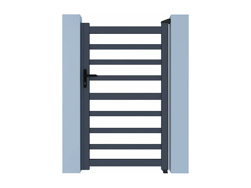 Portillon aluminium ajouré "Marius" - 100 x 120 cm  - Gris