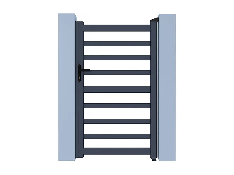 Portillon aluminium ajouré "Marius" - 100 x 120 cm  - Gris