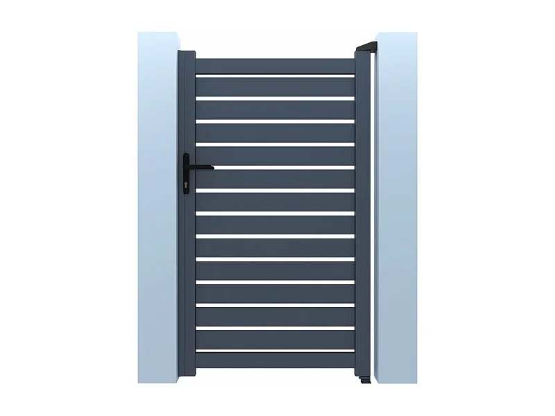 Furtka Aluminium Półprzeźroczysta "Matthieu" Szara 100 x 140 cm - Otwierane na Zawiasach