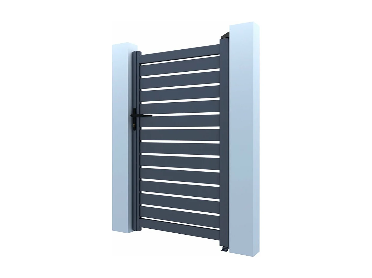 Furtka Aluminium Półprzeźroczysta "Matthieu" Szara 100 x 140 cm - Otwierane na Zawiasach