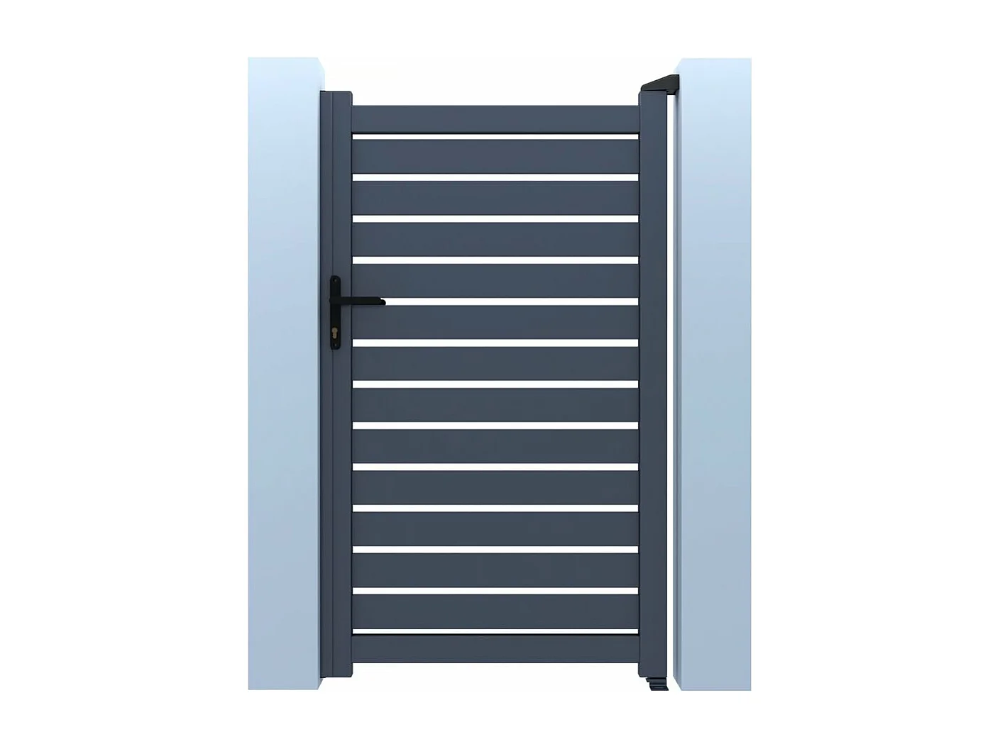 Portão em alumínio semi-aberto "Matthieu" - 100 x 140 cm - Cinza