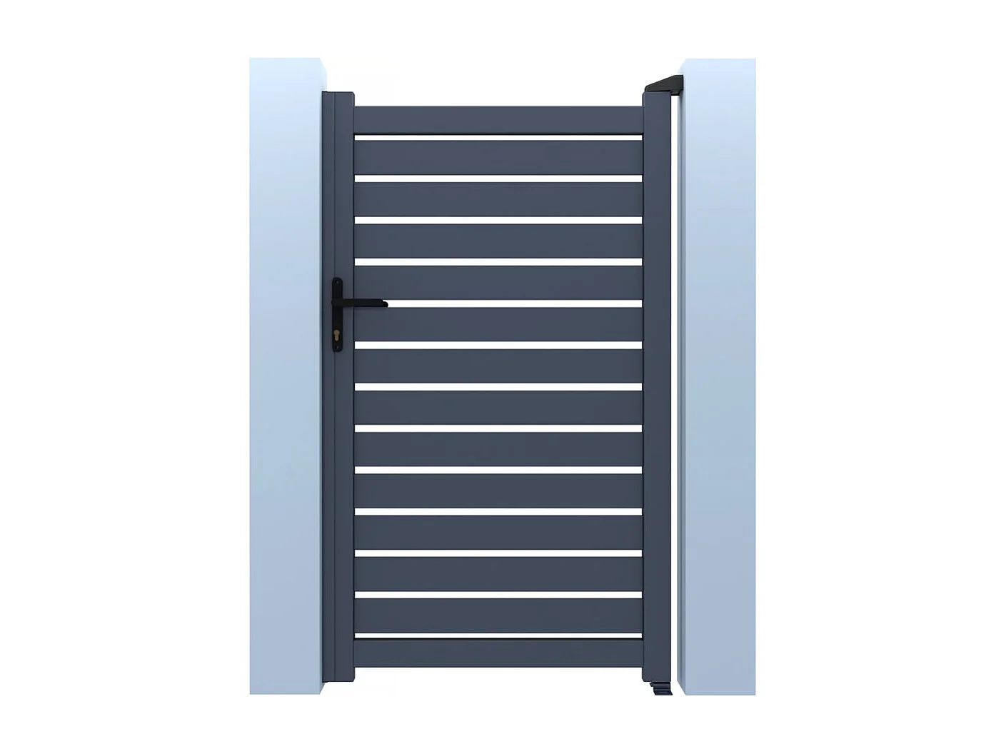 Portão em alumínio semi-aberto "Matthieu" - 100 x 180 cm - Cinza