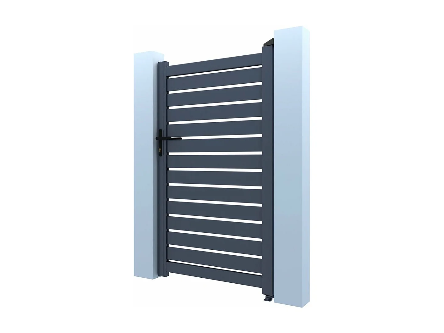 Portão em alumínio semi-aberto "Matthieu" - 100 x 180 cm - Cinza