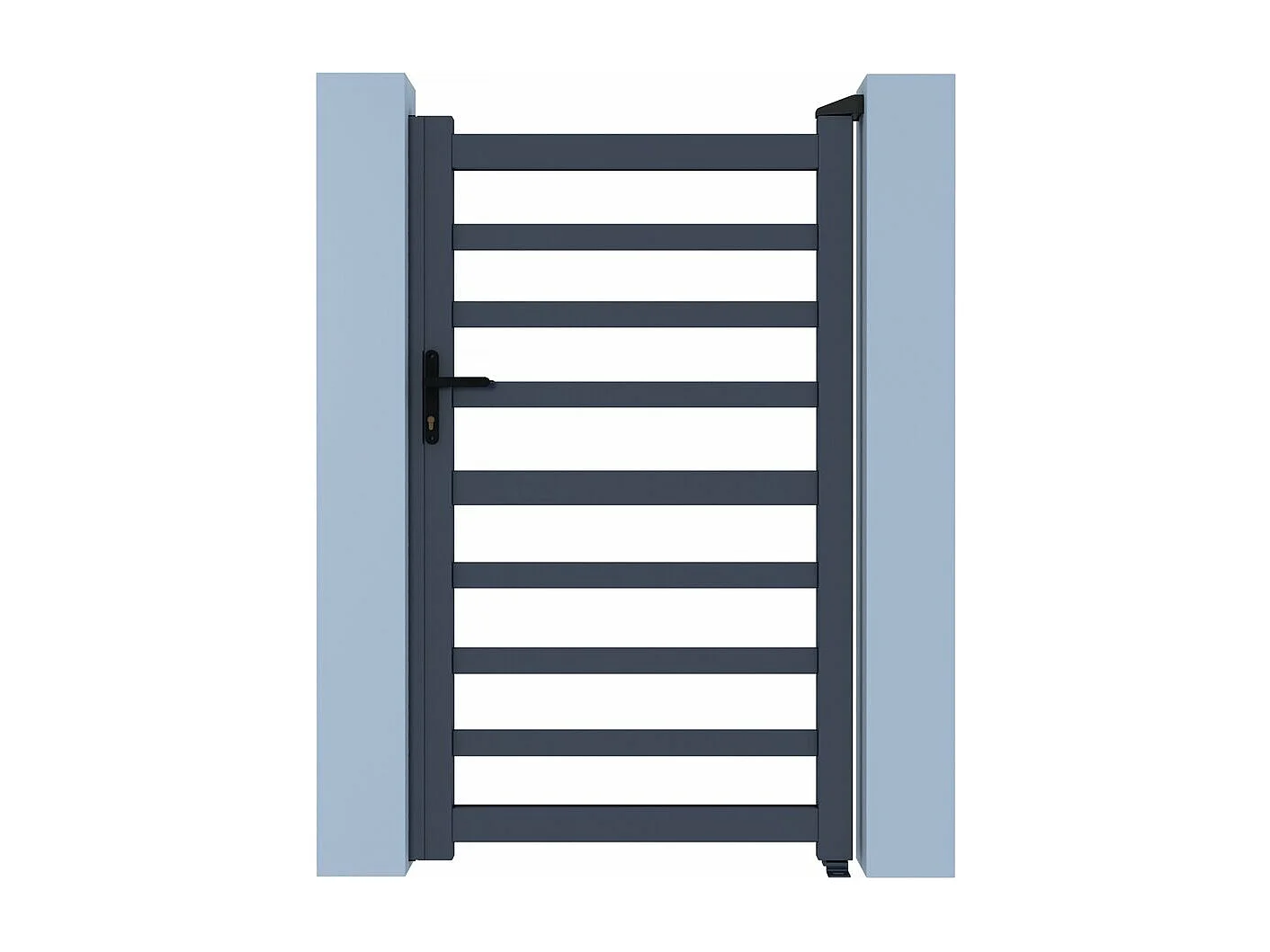 Cancello in alluminio traforato "Marius" Grigio 100 x 180 cm - Design Moderno e Robusto