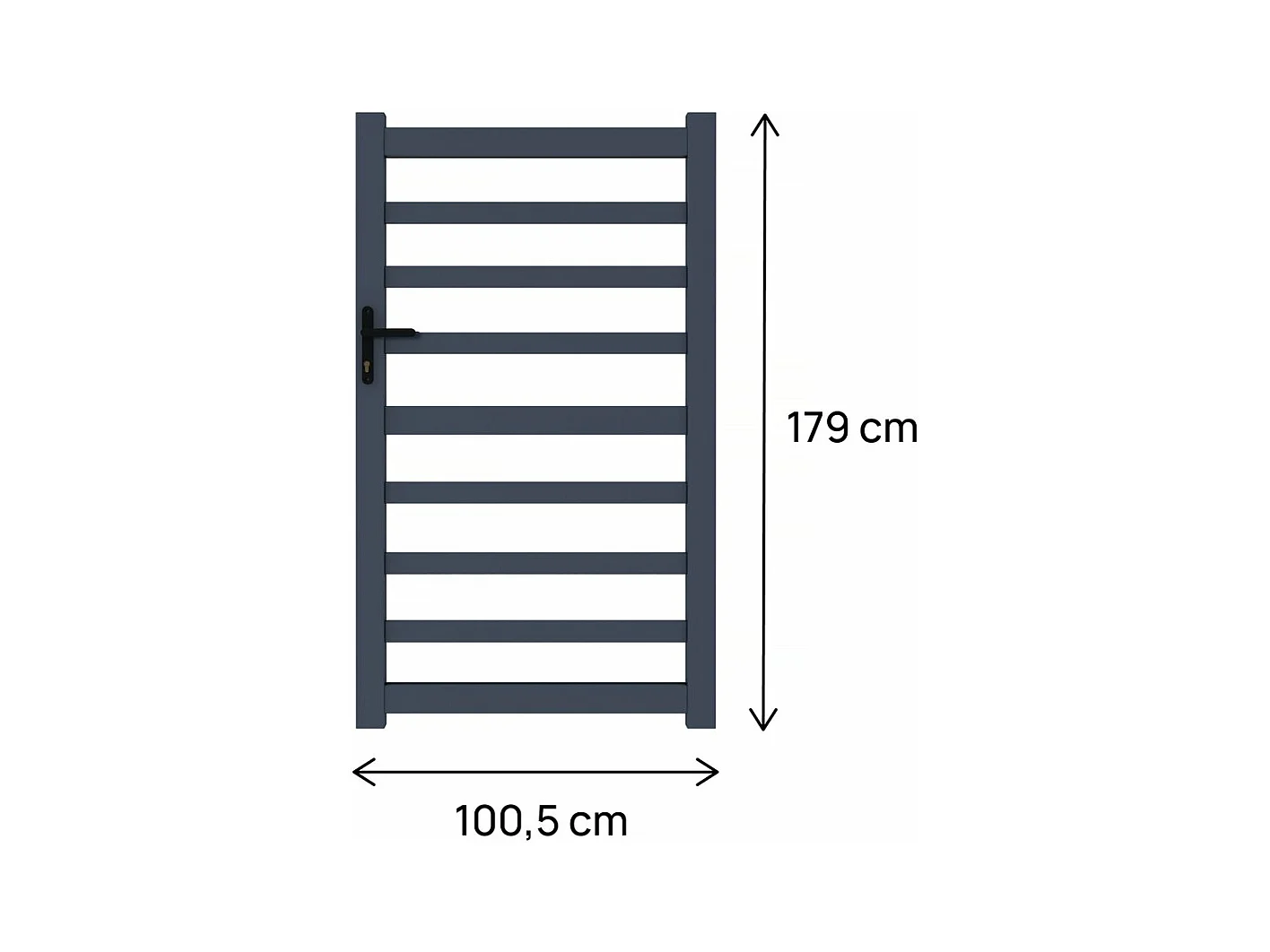 Portillon aluminium ajouré "Marius" - 100 x 180 cm - Gris