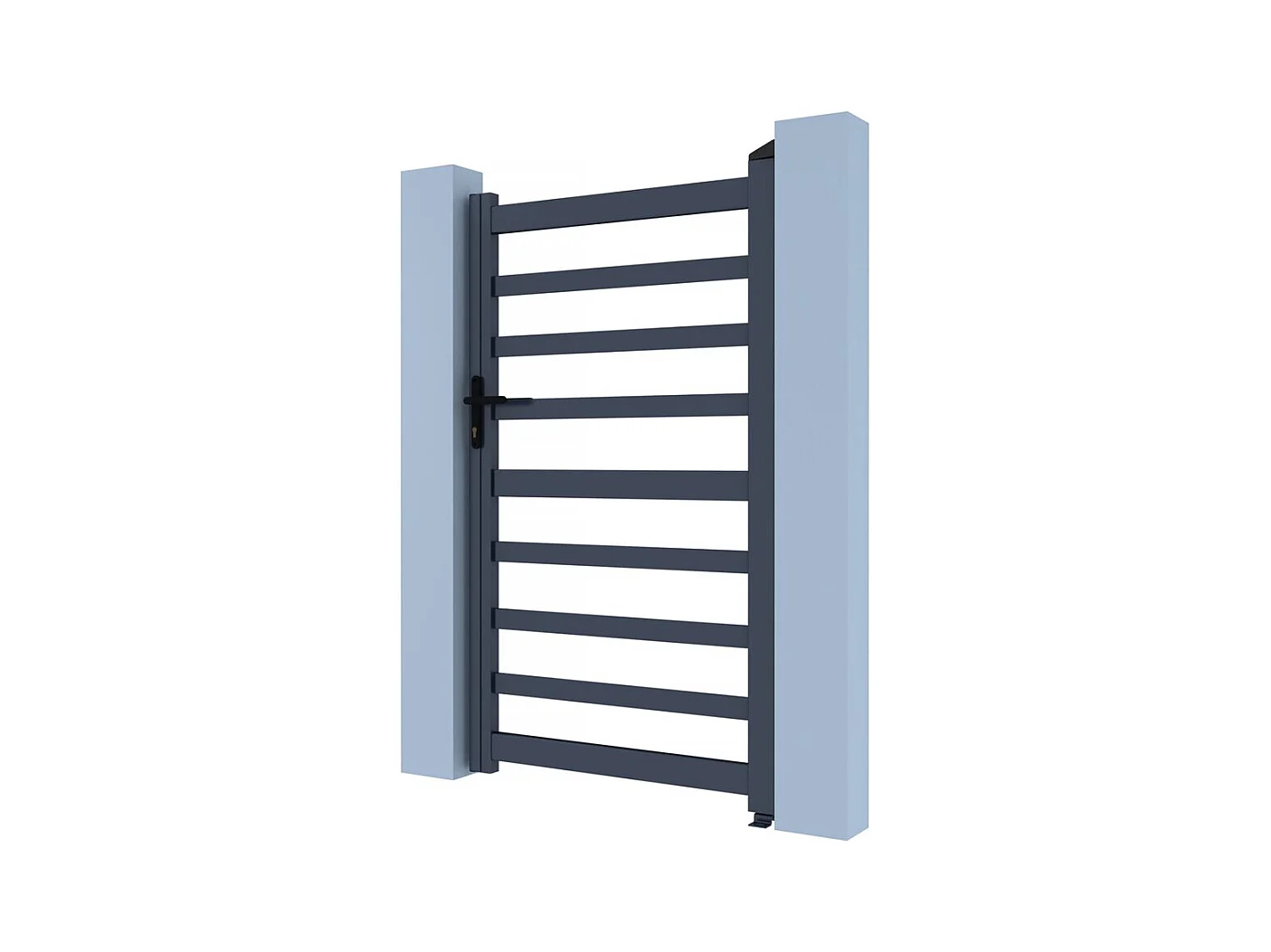 Portillon aluminium ajouré "Marius" - 100 x 180 cm - Gris