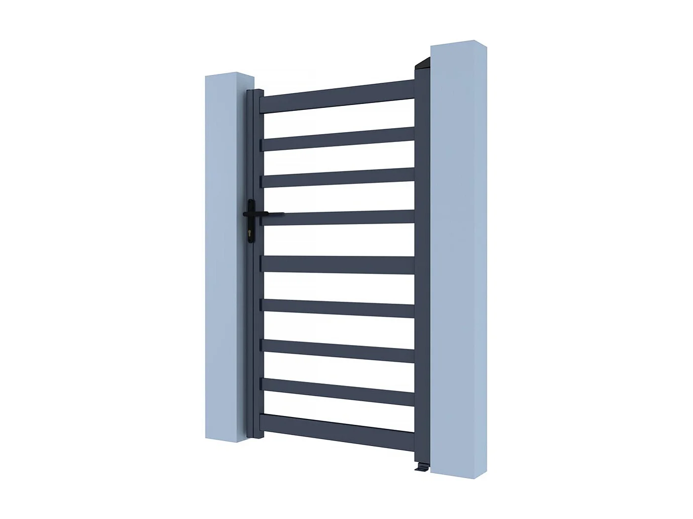 Portillon aluminium ajouré "Marius" - 100 x 180 cm - Gris