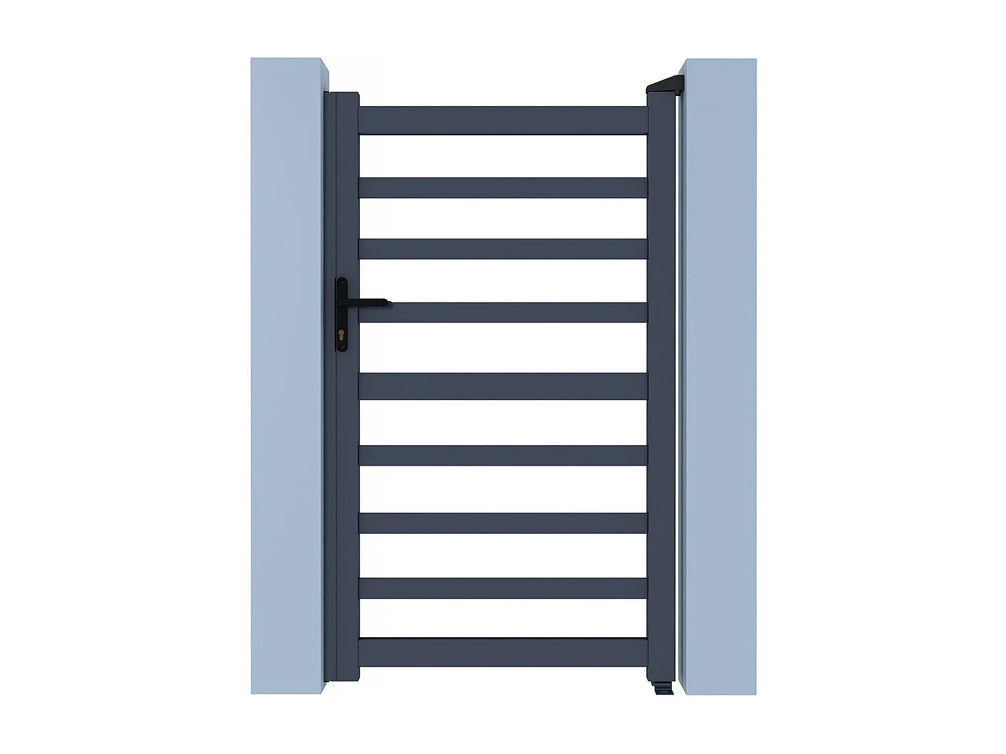 Portillon aluminium ajouré "Marius" - 100 x 180 cm - Gris