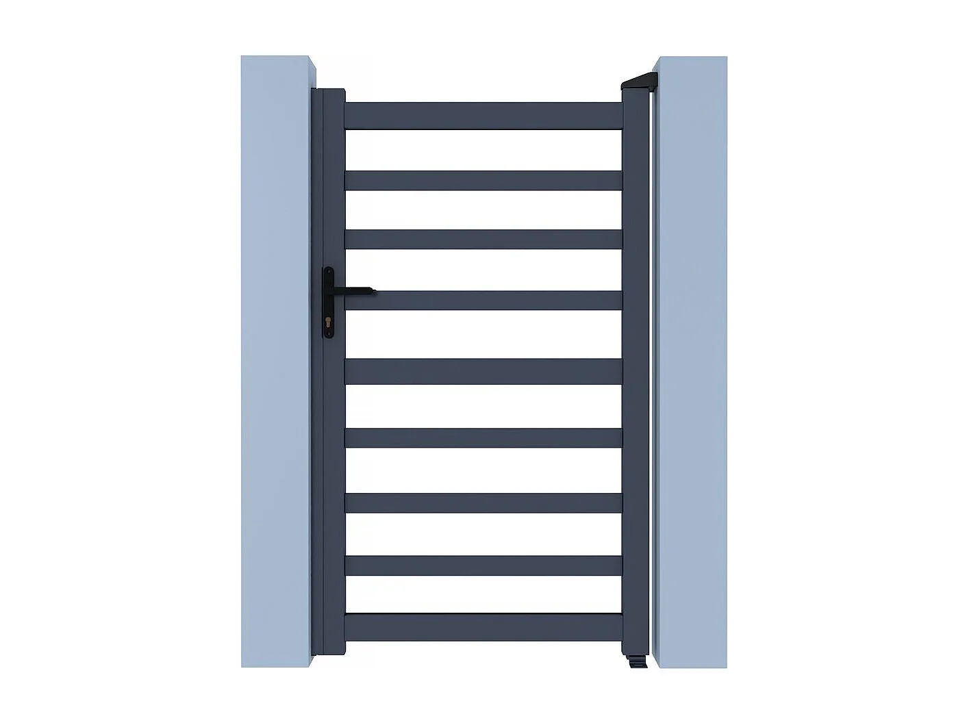 Gittertor aus Aluminium "Marius" Grau 100 x 140 cm - Modernes und Robustes Design