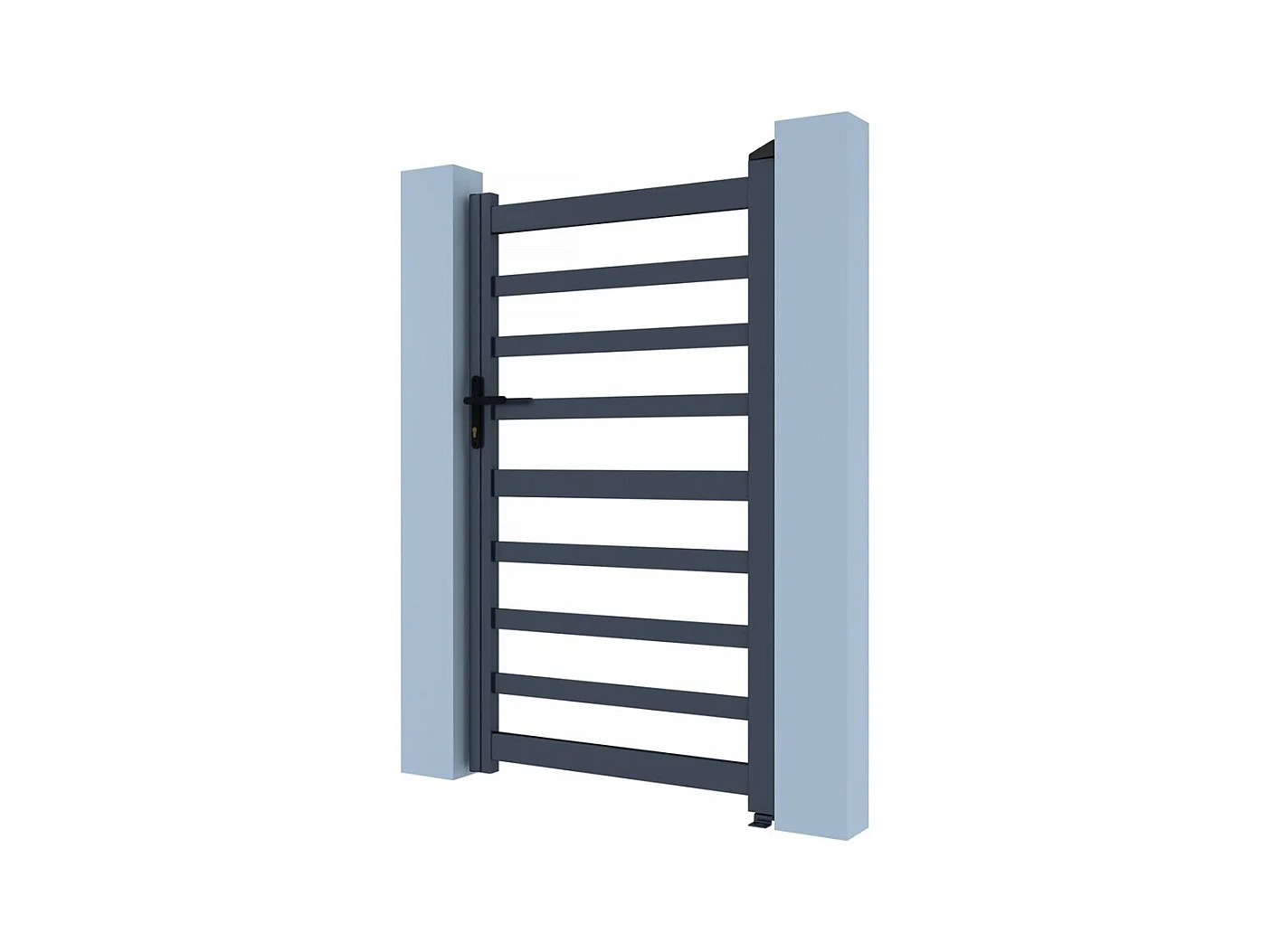 Portillon aluminium ajouré "Marius" - 100 x 140 cm  - Gris