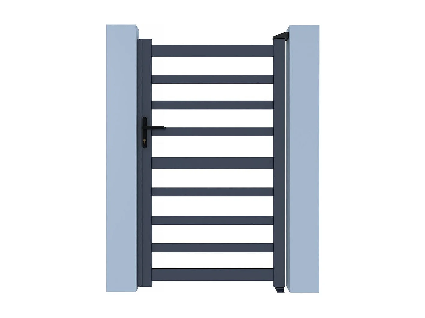 Portillon aluminium ajouré "Marius" - 100 x 140 cm  - Gris