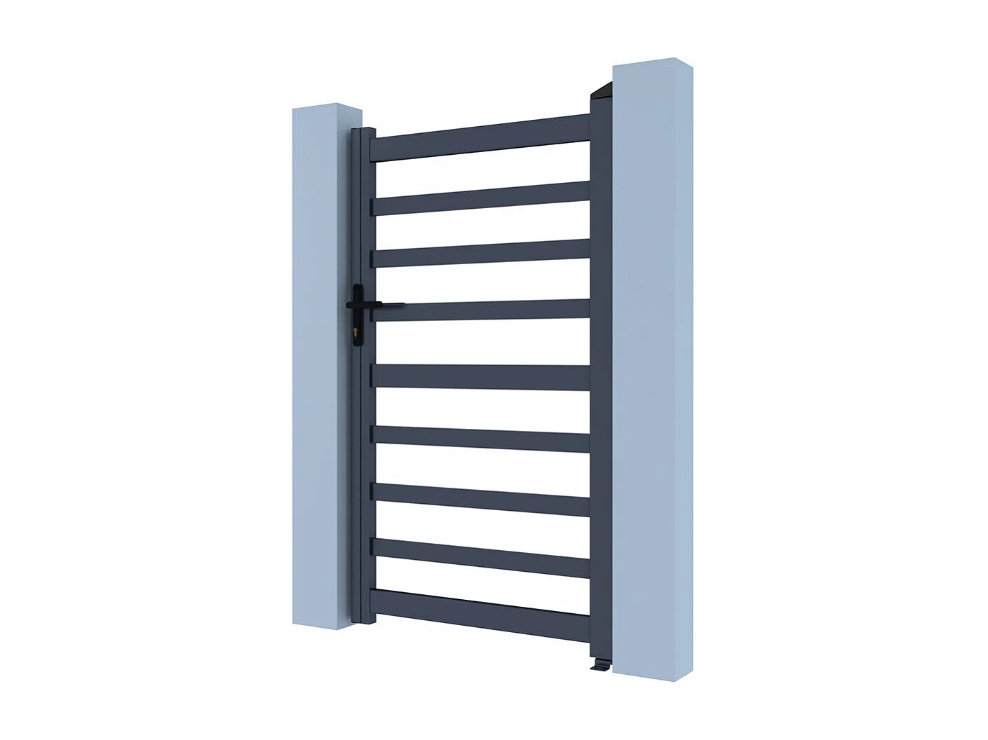 Portillon aluminium ajouré "Marius" - 100 x 140 cm  - Gris