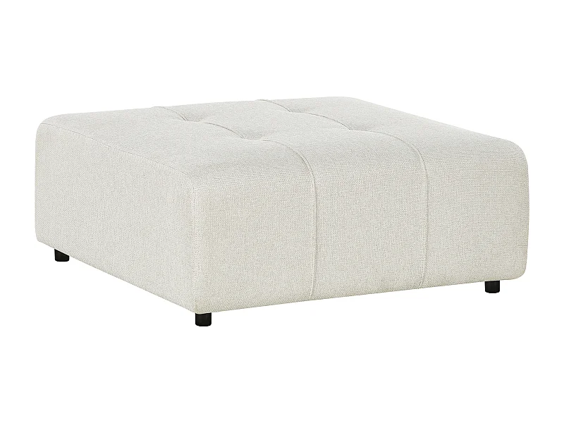 Ottomane Stoff hell beige quadratisch Fußhocker niedrige Beine modern Innvik