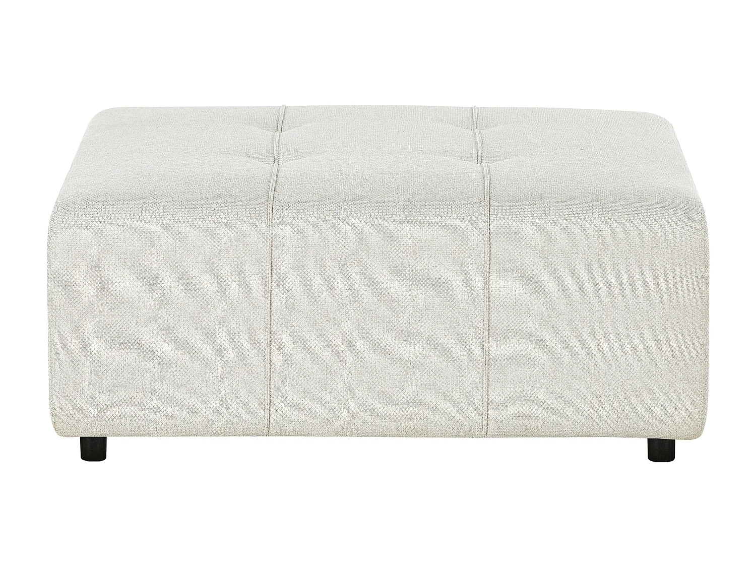 Ottomane Stoff hell beige quadratisch Fußhocker niedrige Beine modern Innvik