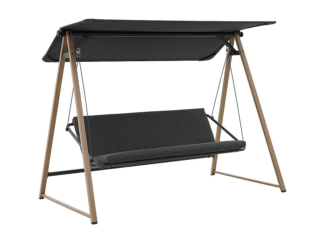 Balancelle ardoise 3 places Soly Honey Charbon - Hespéride