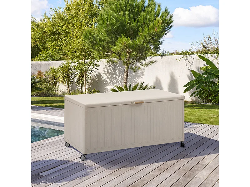 Coffre de rangement extérieur 1070L Edenio argile Hespéride