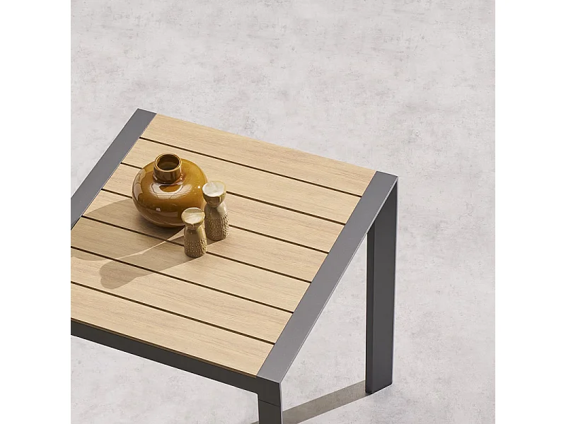 Table fixe carrée 2p Evasion honey/graphite Hespéride